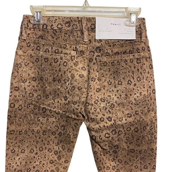 FRAME Le Crop High Waist Boot Snake Print Jeans - Picture 8 of 9